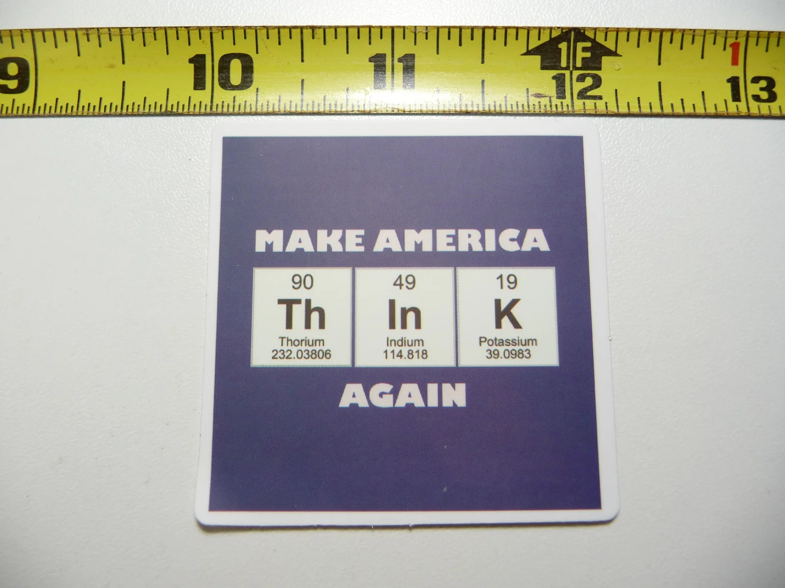 MAKE AMERICA THINK AGAIN FUNNY PERIODIC CHART SMALL STICKER DECAL PROFESSOR
