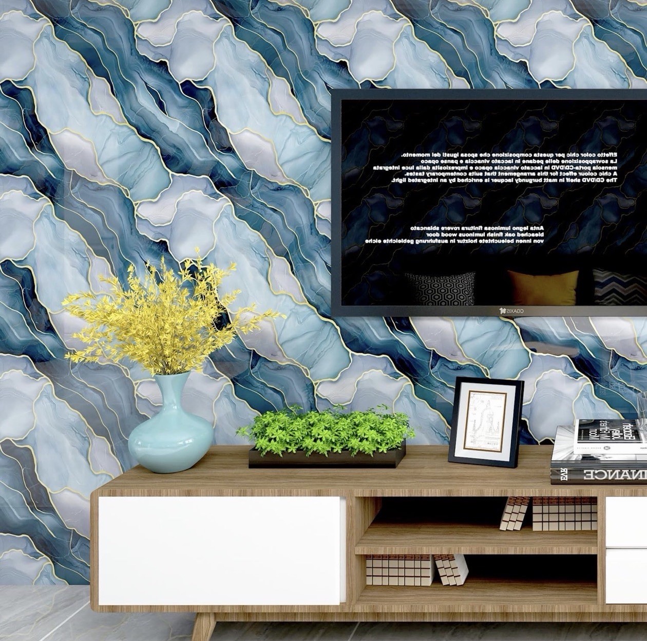 Haimin Marble Peel & Stick Wall Panels 10pcs 23.6×11.8in Waterproof Backsplash