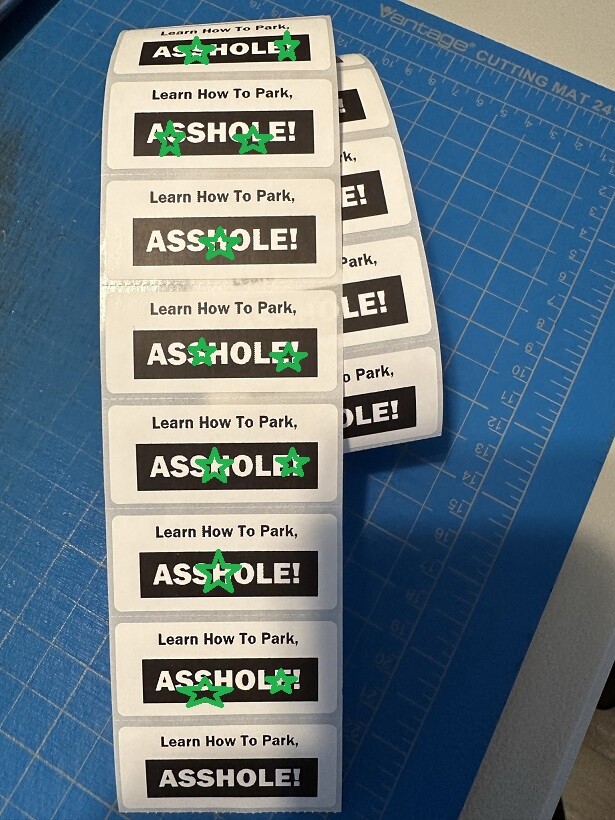 Learn How To Park, Assh*le! Sticker – Thermal Printed Sticker, Prank, Gag, Humor