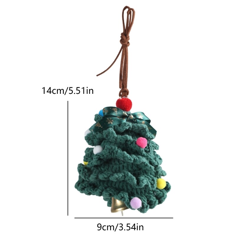 Handwoven Christmas Tree Pendant Charming Crochet Keychain Christmas Decorations
