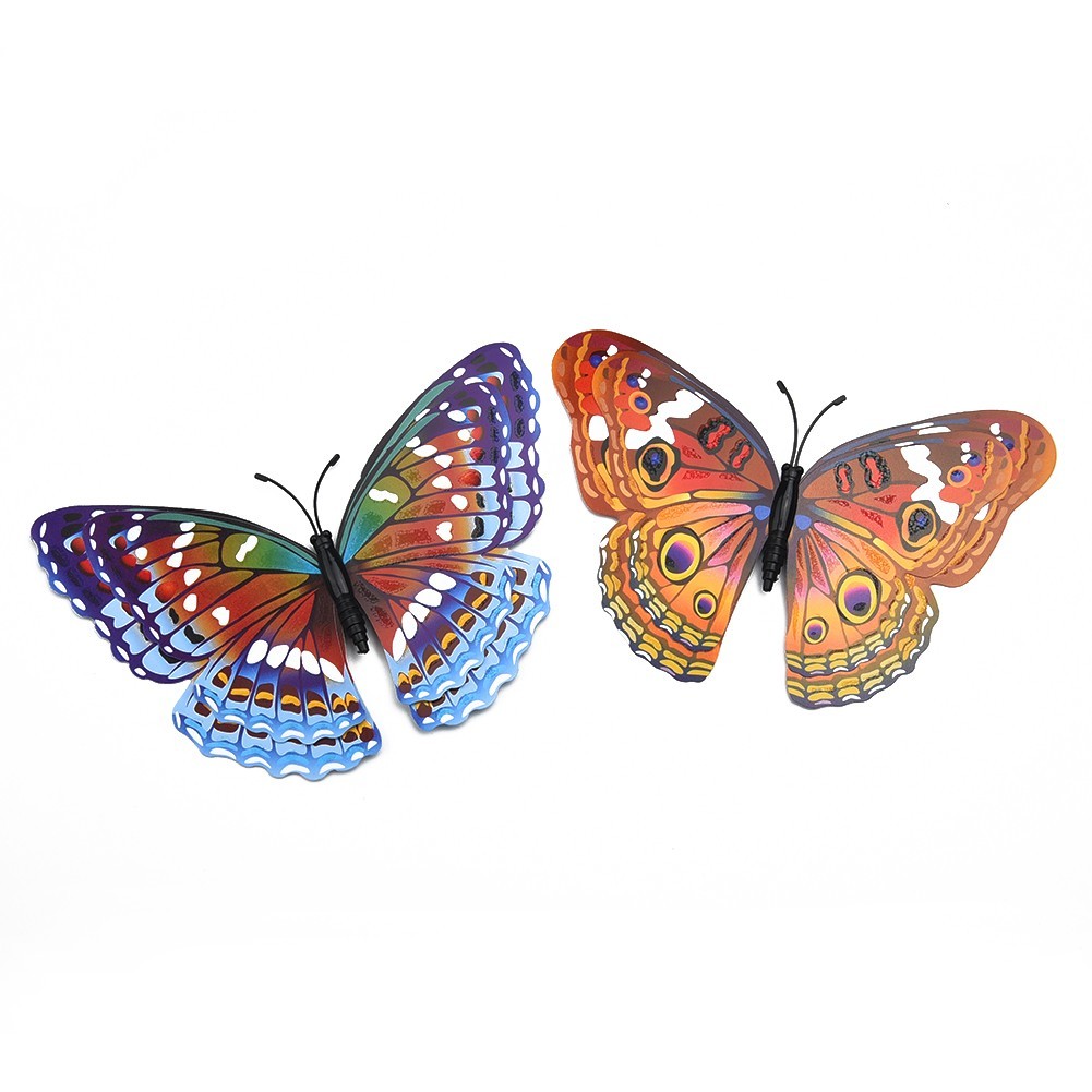 12Pcs – 3D/Luminous Butterfly Wall Stickers Double Layer Decals Home Art/ Decor