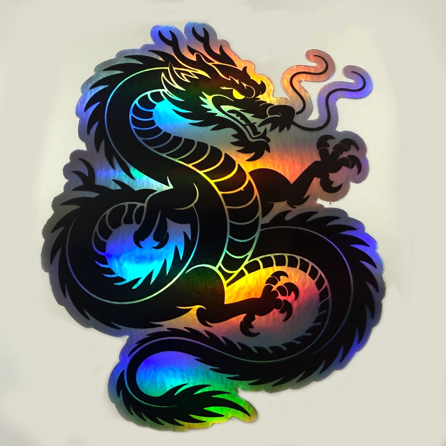 Chinese Dragon Sticker Holographic Vinyl Decal Asian Oriental Mythical 4×5"