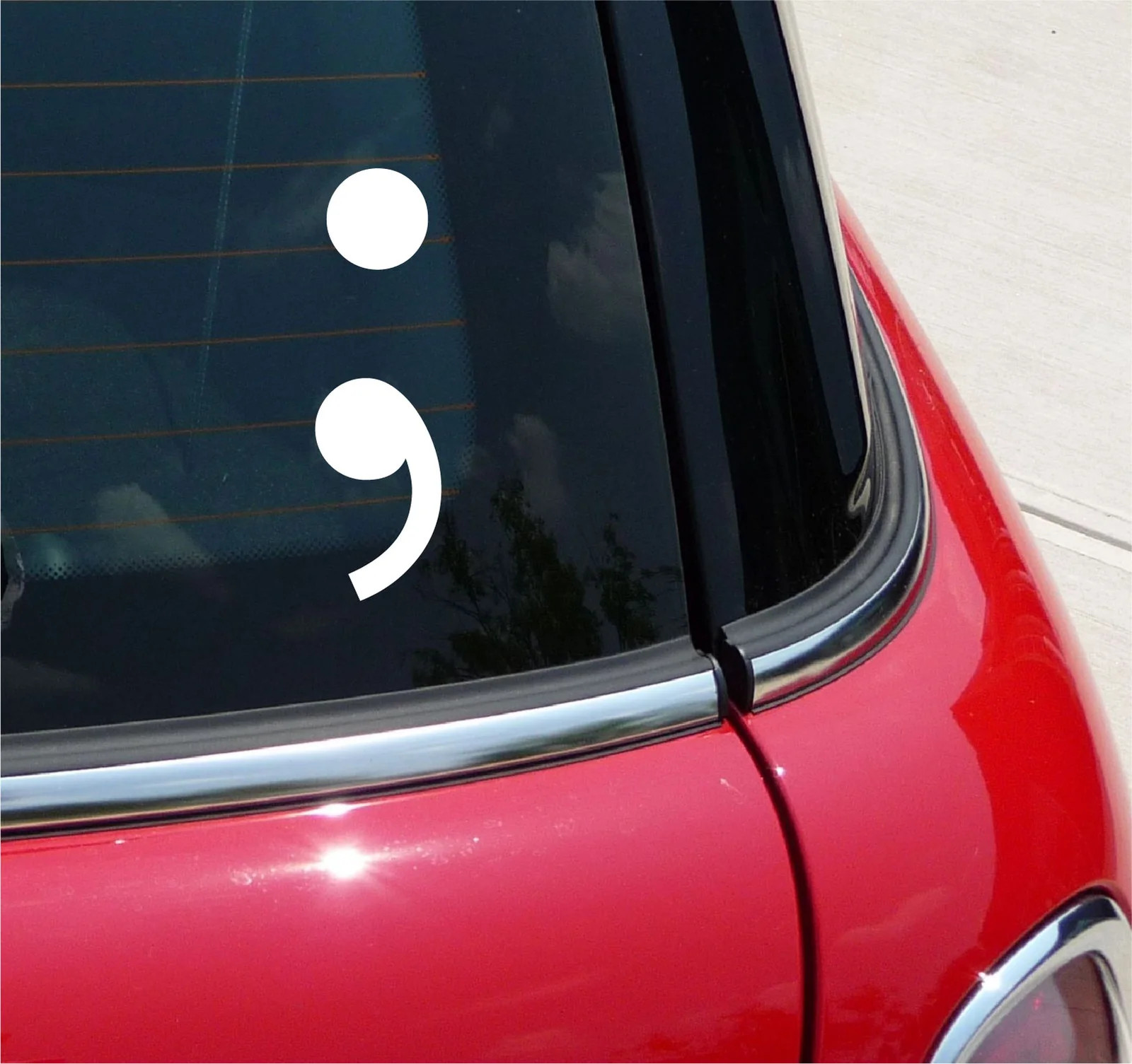 SEMICOLON VINYL DECAL STICKER MENTAL HEALTH AWARENESS KEEP GOING CAR TRUCK