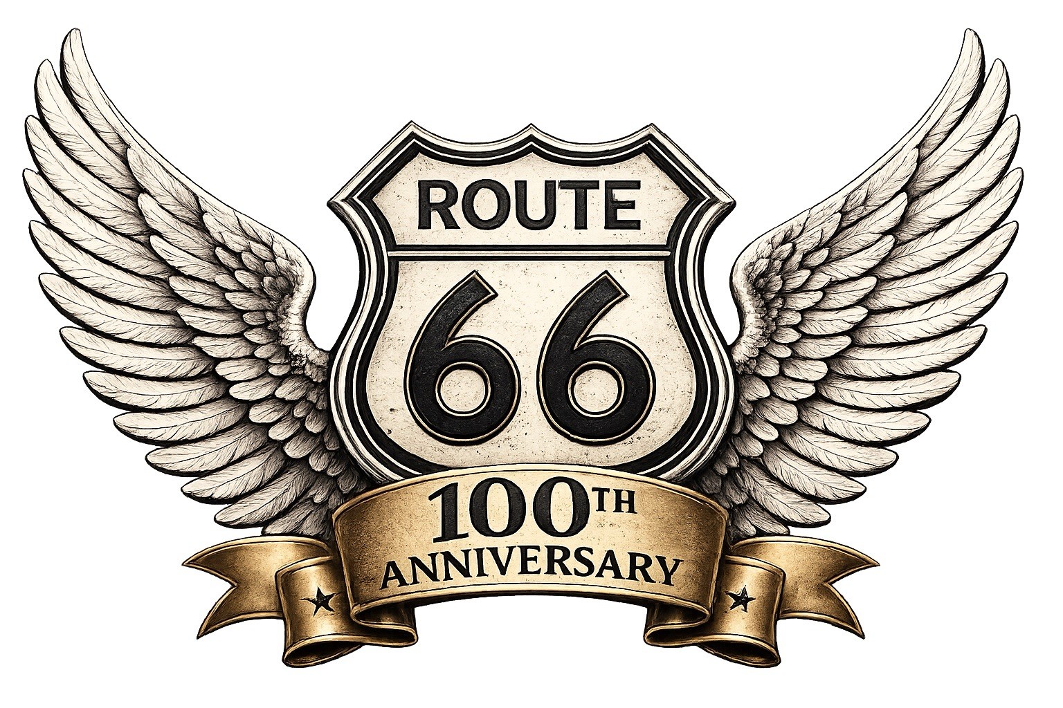 (Buy 2, get 1 Free)STICKER Route 66 100th anniversary Americana 1926 USA MOTR