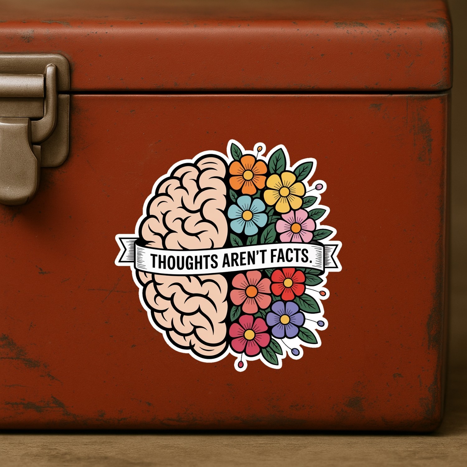4PCS Thoughts Aren’t Facts Stickers: Mental Health CBT Therapy Vinyl Decals