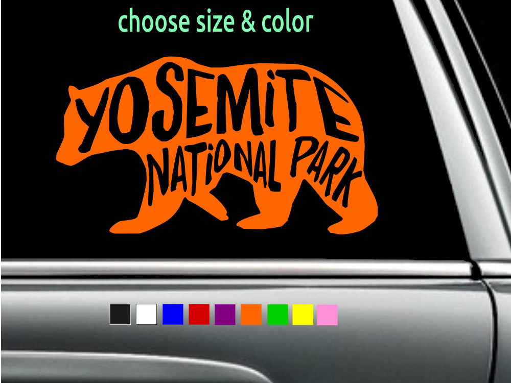 YOSEMITE NATIONAL PARK Big Bear Vinyl Window Sticker Decal CHOOSE SIZE COLOR