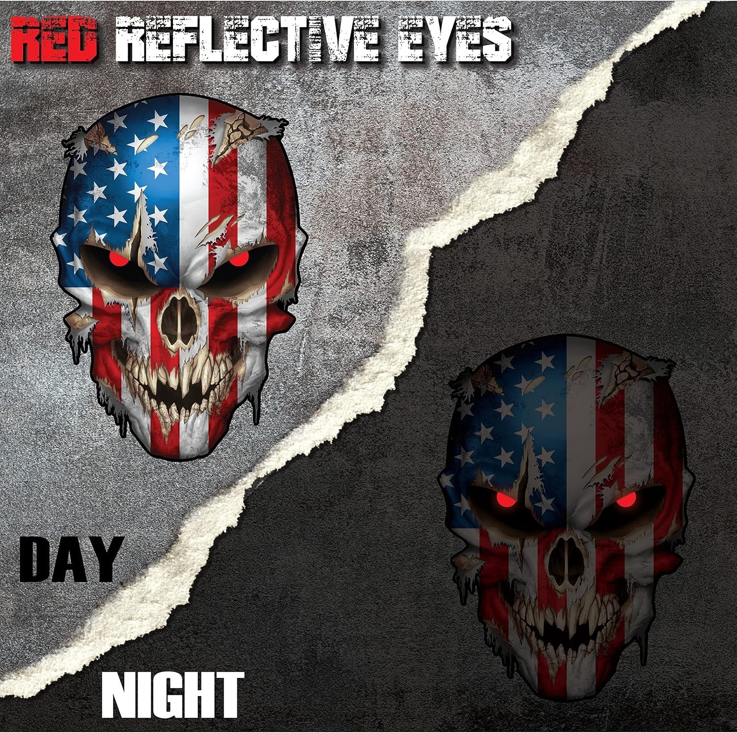 6.5 Inch American Flag Skull Decal – Cool Military Graphic for Trucks and Cars