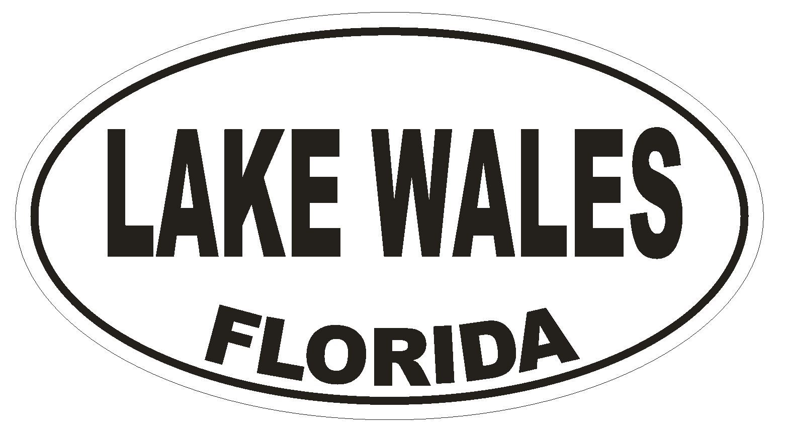 Lake Wales Florida Oval Bumper Sticker or Helmet Sticker D2589 Euro Oval Decal