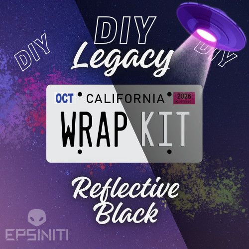 Black LEGACY Reflective California Plate Wrap DIY Kit