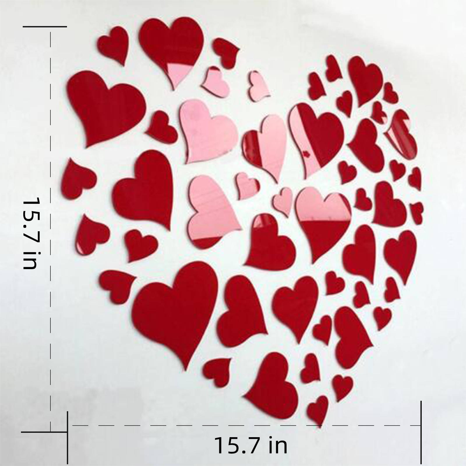 Living Room 3D Love Rose Heart Wall Murals Bedroom Decal Stickers DIY Decor US
