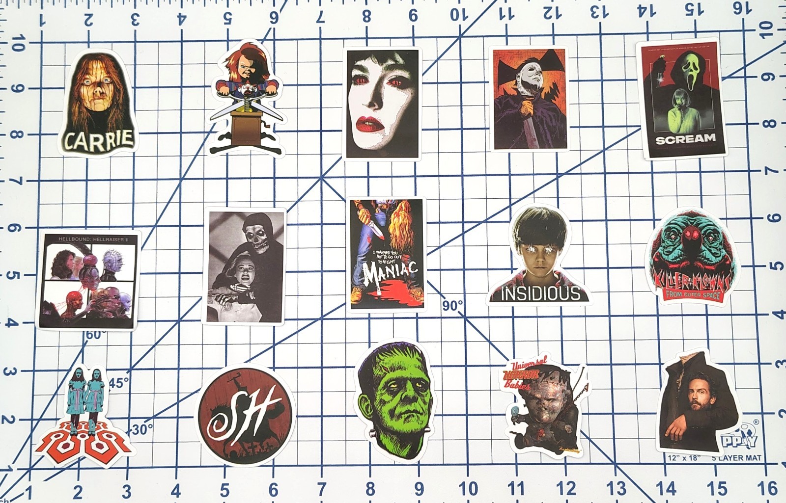 100 Pack Classic Slasher Movie Stickers Creepy Goth Halloween Vinyl Decal Lot
