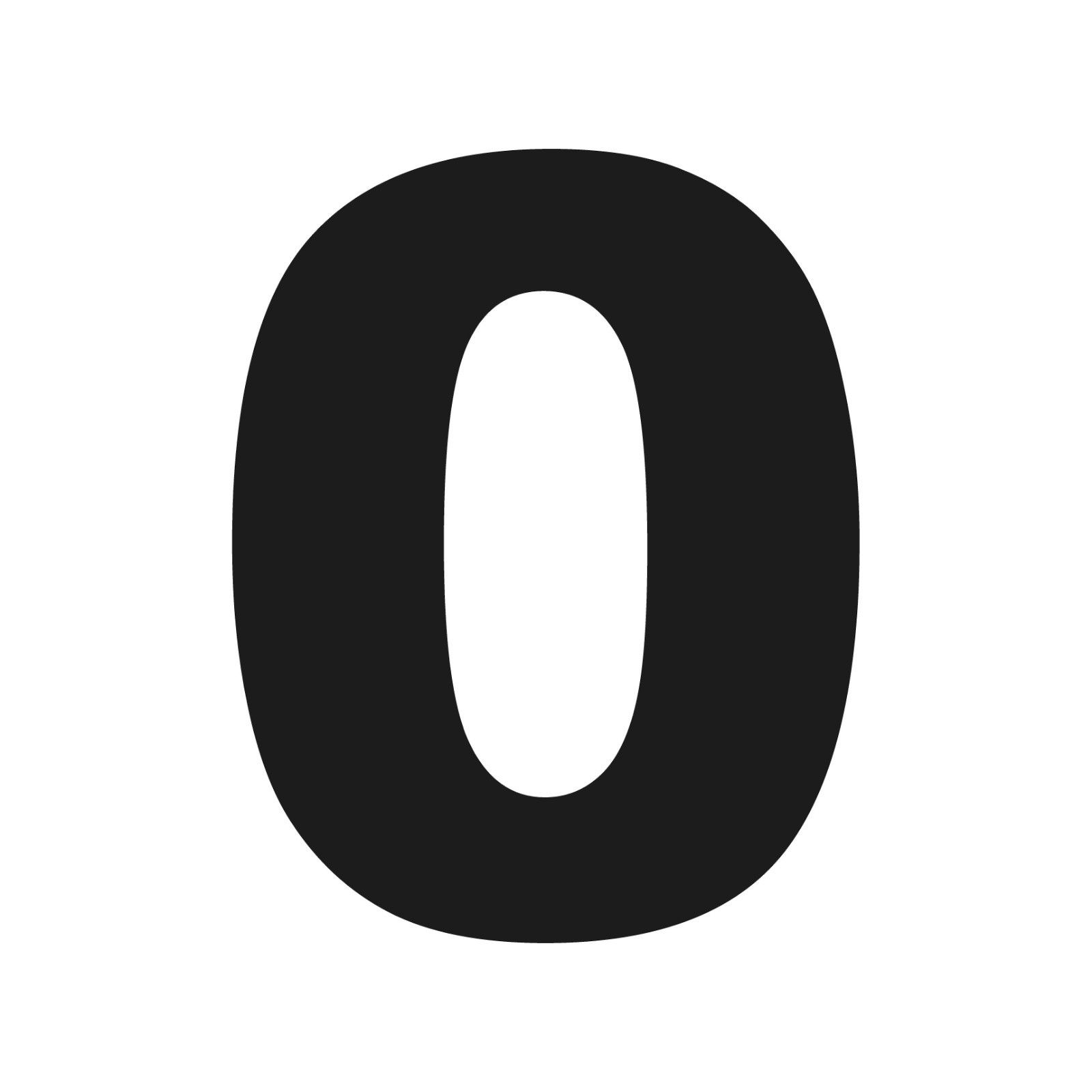 Number Zero Arial Black font Vinyl decal 0 bold font Sticker