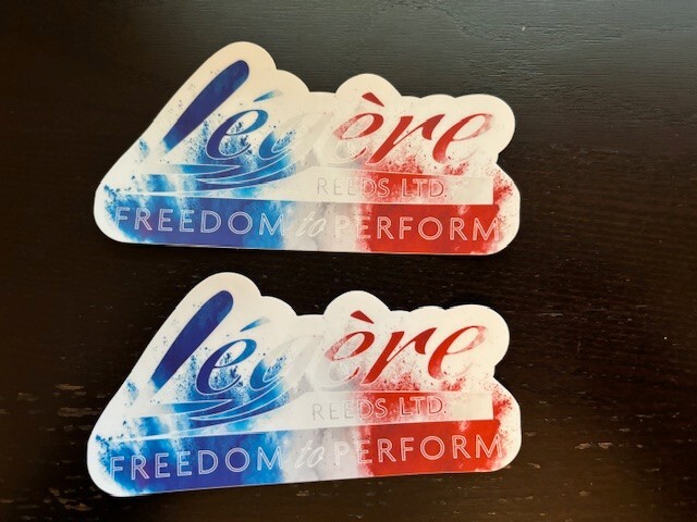 NEW Legere REEDS 2PC OEM RED WHITE BLUE STICKER SET