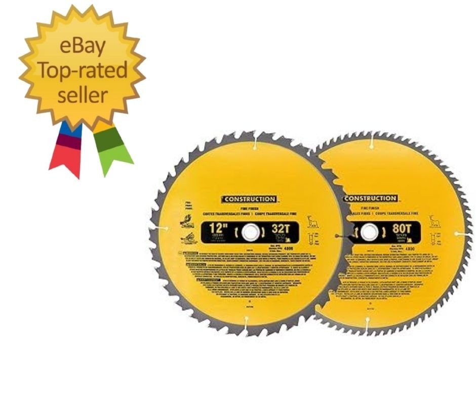 Upgraded (2-Pack) 12in Miter Saw Blade 80T&32T (dw-3128/dw-3123), D… Fast Ship