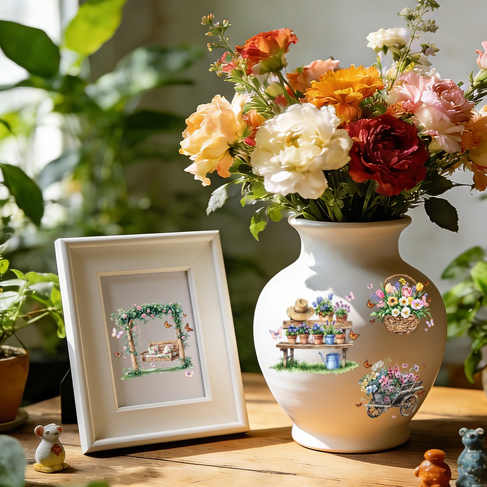 Flower Butterfly Stickers Home furniture Dining Room Decoration DIY home decor
