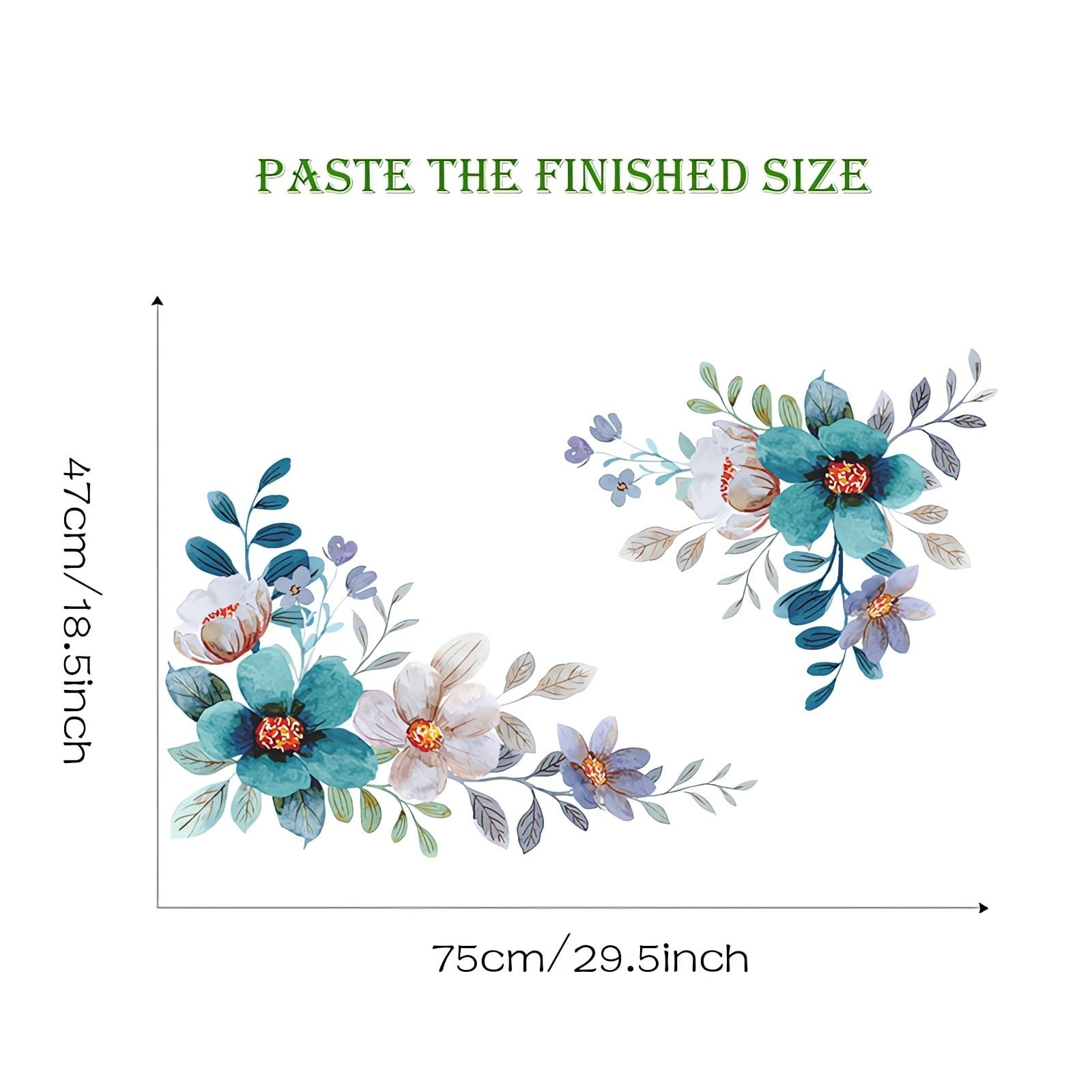 Blue-Green Daisy Gerbera Flower Wall Stickers, sacinora Chrysanthemum Peony F…
