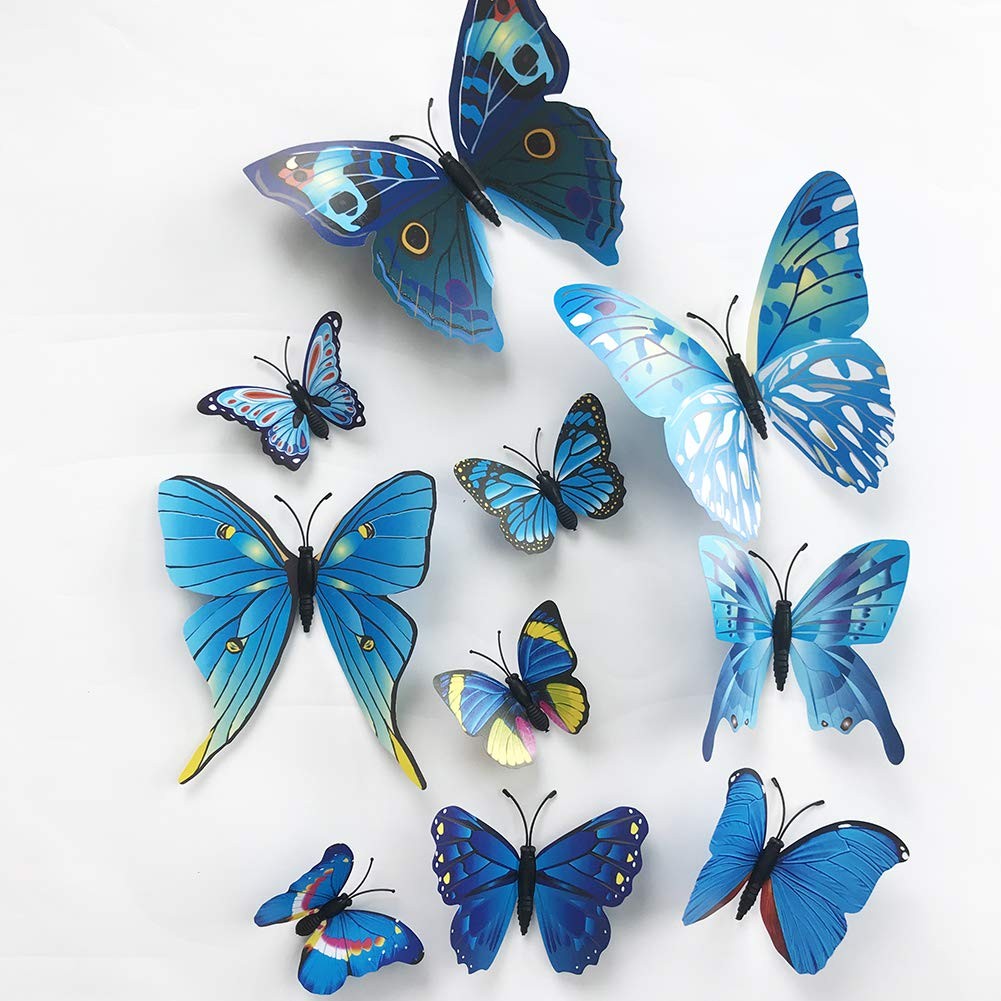 3D Butterfly Wall Stickers 36pcs PVC Colorful Blue Green Red Yellow – DIY Art