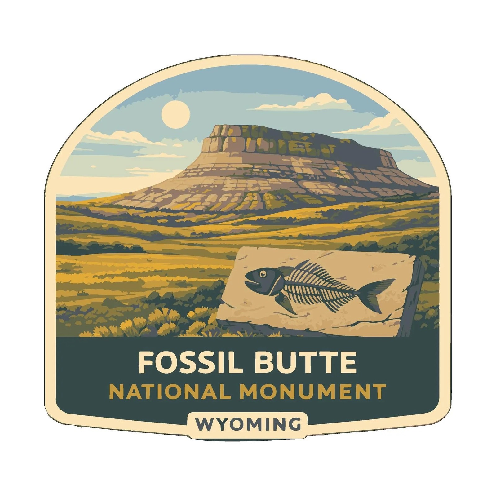Fossil Butte Wyoming Sticker Decal Vinyl Die-Cut US National Monuments Series