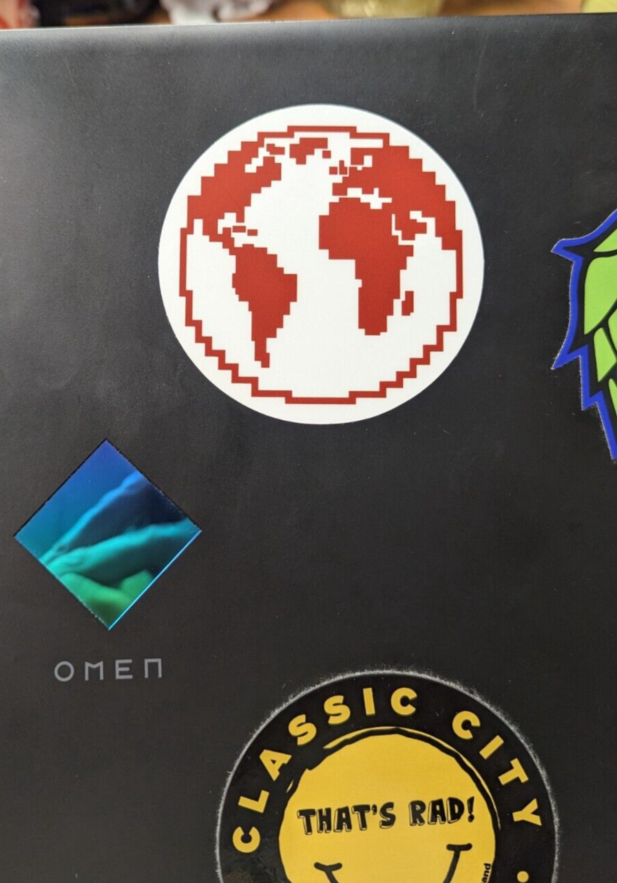 Retro 8-bit Earth Sticker – 3"x3" Round