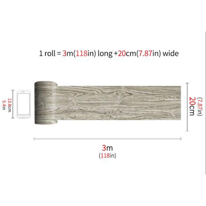 Floor Sticker Decoration Home Living Room Wood Grain 1 Roll Decal Room