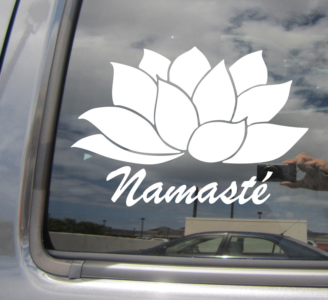 Namaste Lotus Flower – Hindu Yoga – Car Auto Window Vinyl Decal Sticker 08007