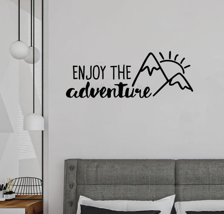 Camper Vinyl Art Stickers Enjoy The Adventure Sunrise Motorhome Decal Stickers