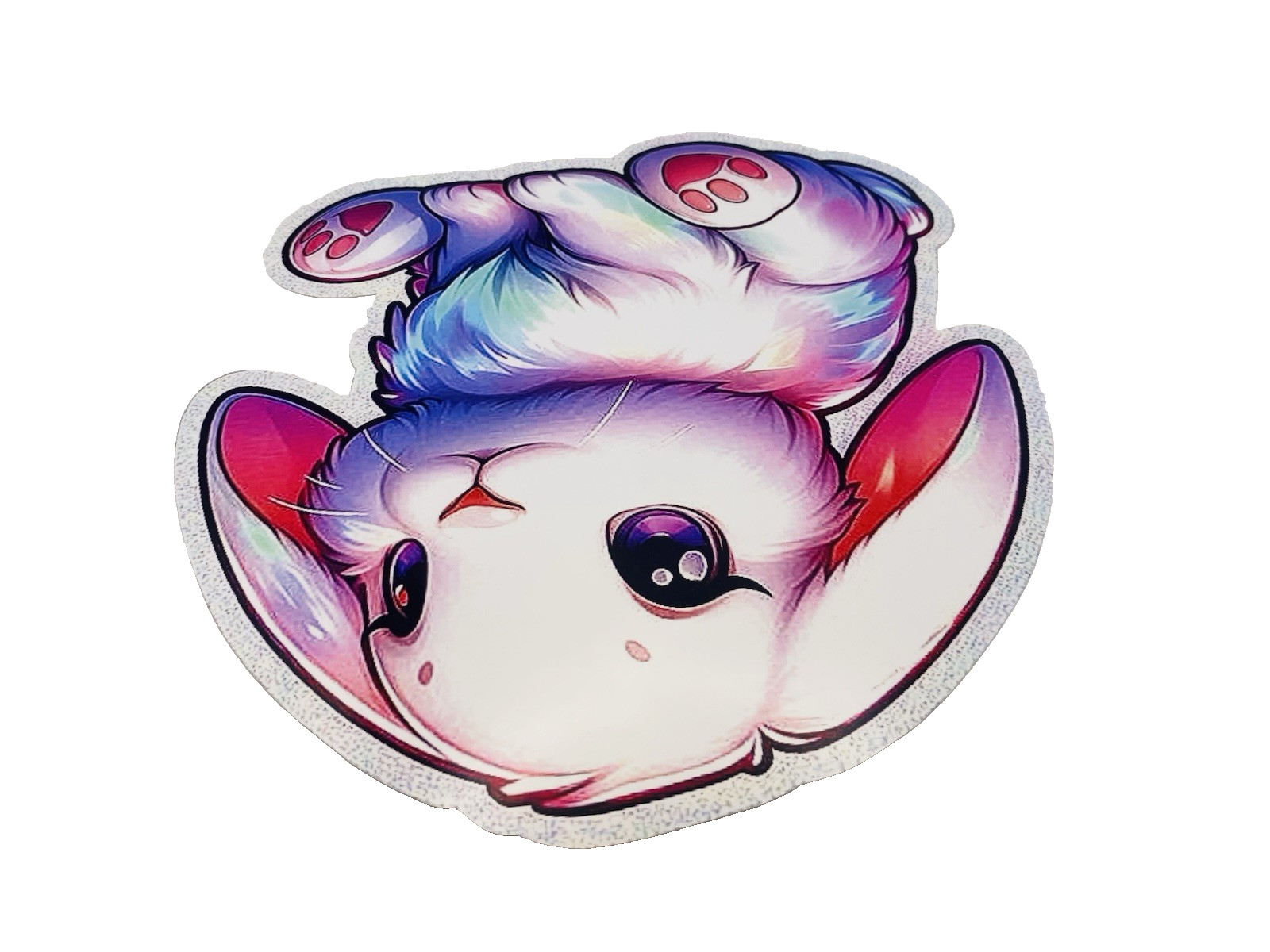 White Shiny Bunny Animal Waterproof Car Decal Wall Poster Vinyl Sticker Large