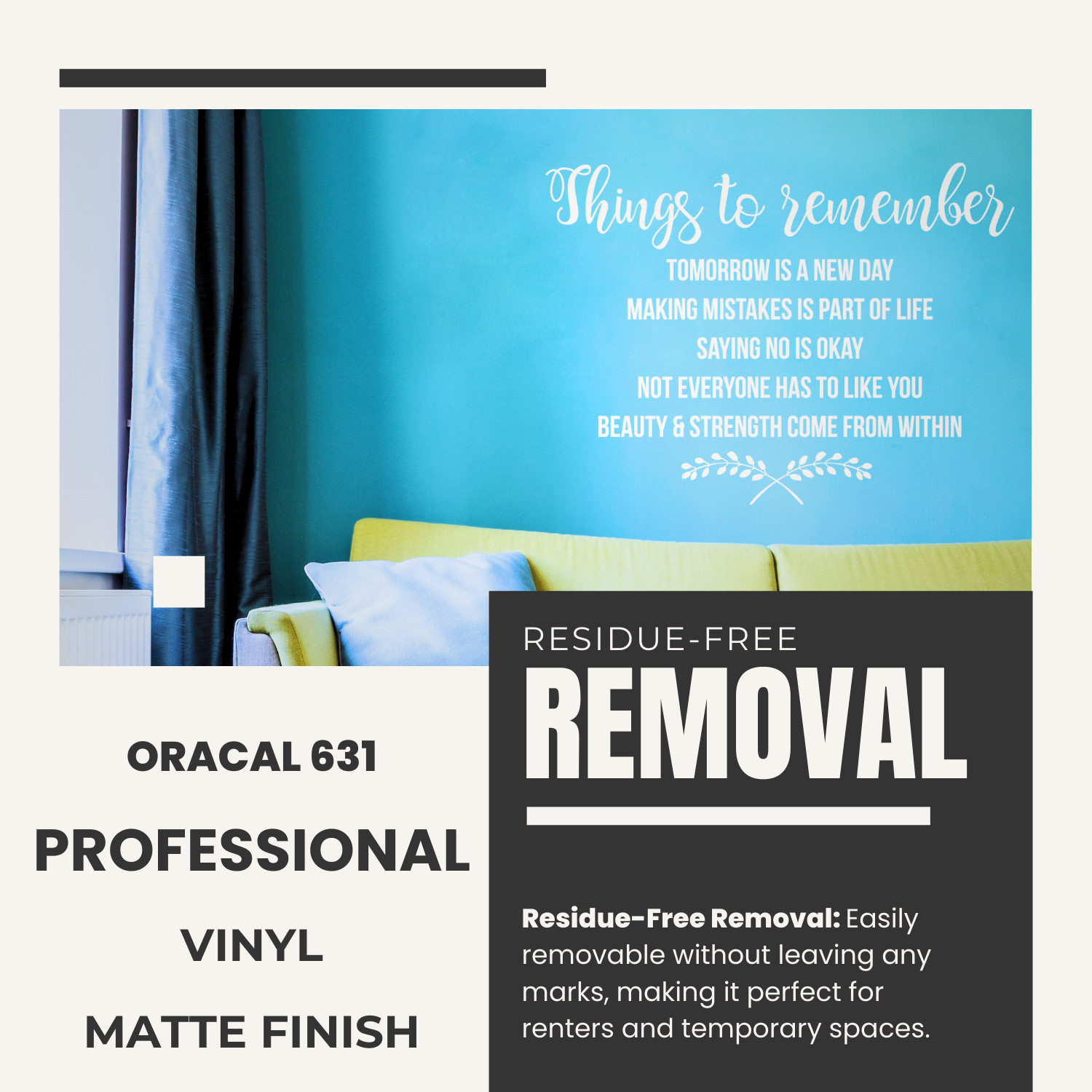 Inspirational Wall Decal – Things to Remember Quote – Motivational Home Decor