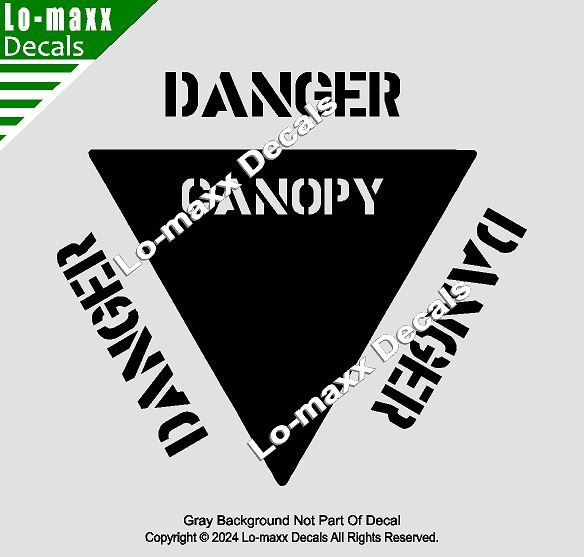 Danger Canopy Military Combat Aircraft Markings Stencil Font Die Cut Vinyl Decal