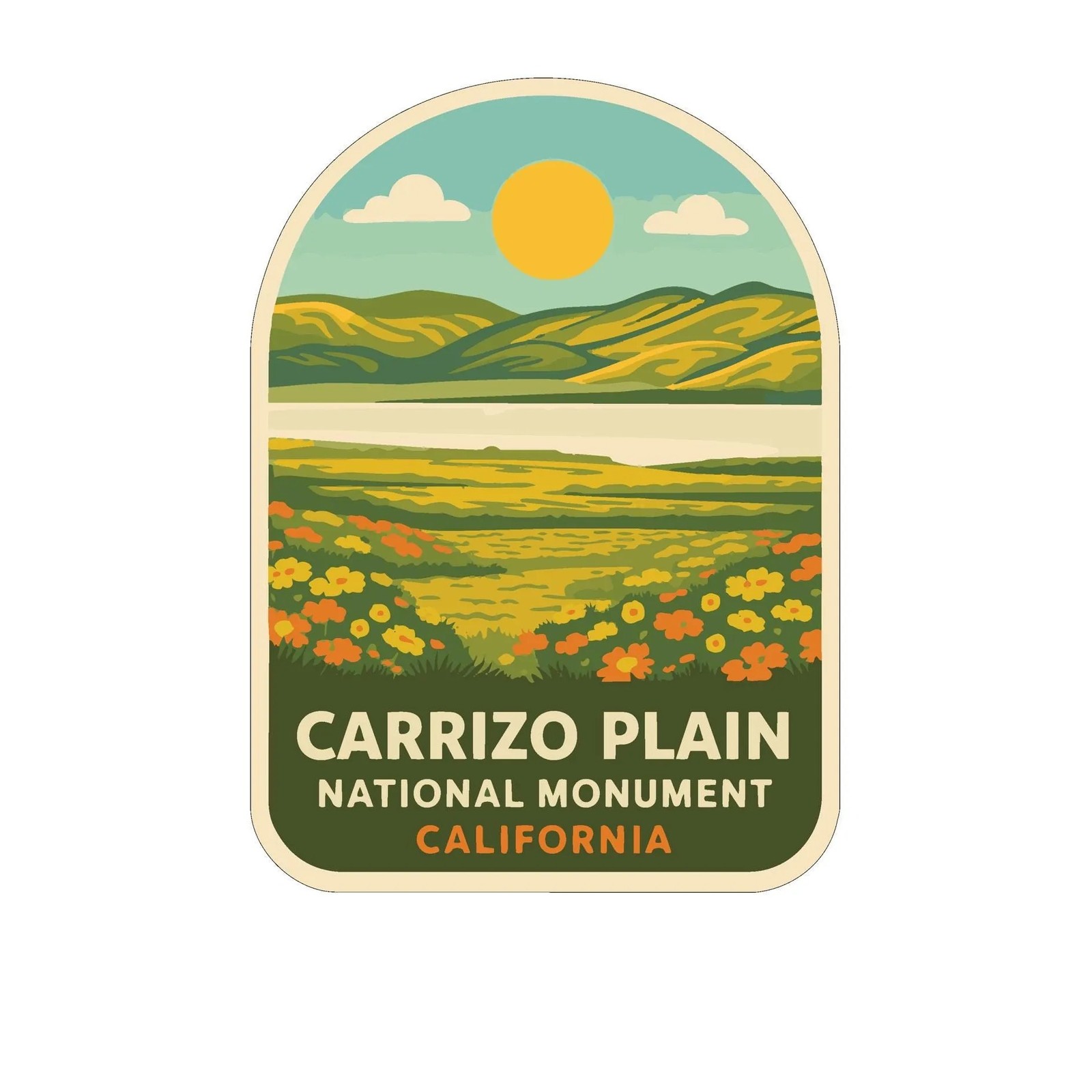 Carrizo Plain California Sticker Decal Vinyl Die-Cut US National Monuments