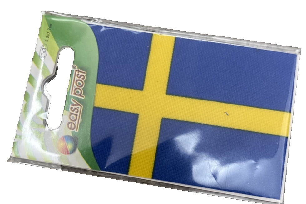 EASY POST TWO INCHES by THREE INCHES SWEDEN STICKER ! FAST SHIPPING !