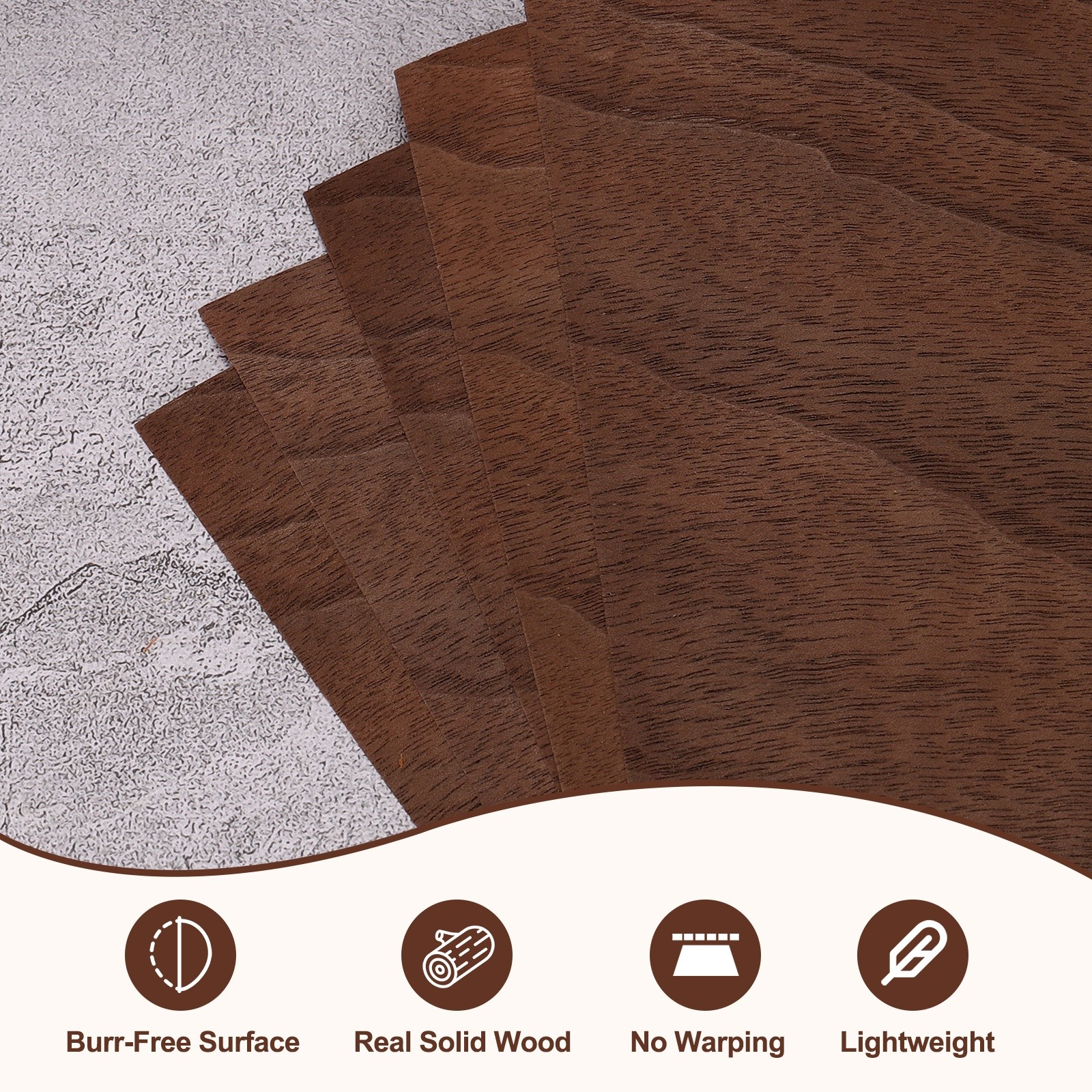 12 Pcs Real Wood Veneer Sheets, 7.9" x 7.9" Laminate Wood Boards (Black Walnut)
