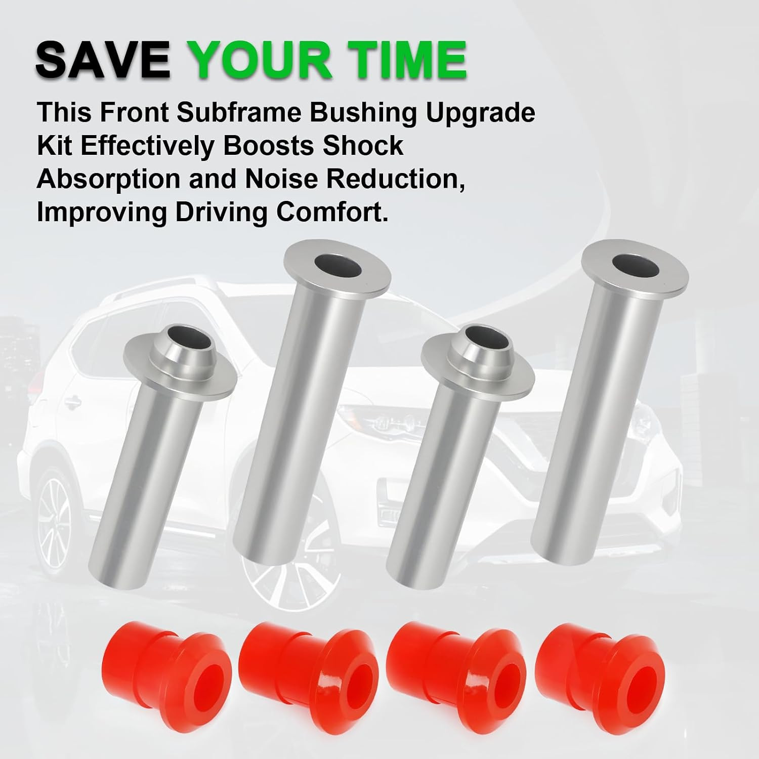 8PCS Front Subframe Bushing Upgrade Kit – More Durable Engine Cradle Front Subfr