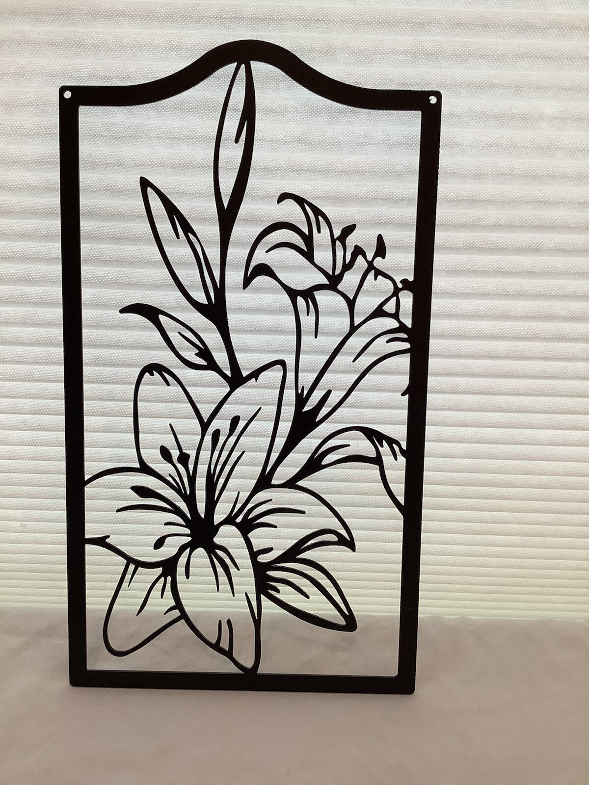 Lily, Steel Decor BLACK ~ 11 – 1/2 X 6 – 5/8~ New