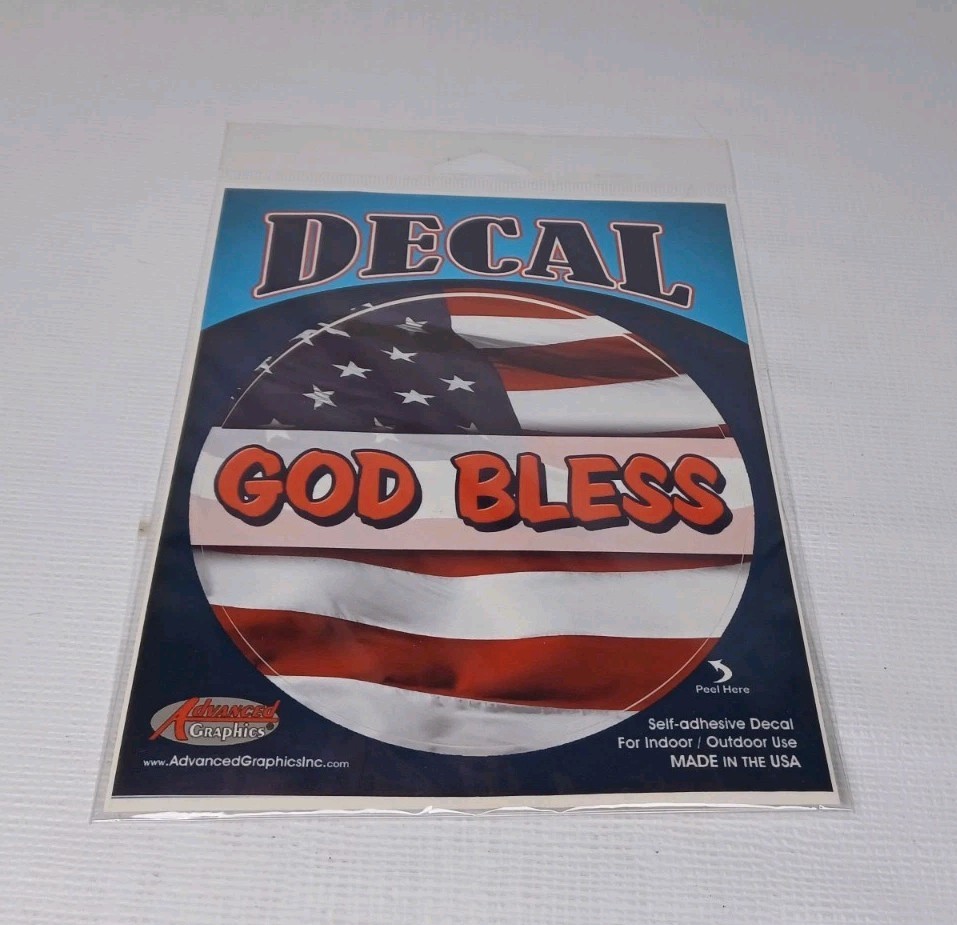 God Bless America American Flag Vinyl Decal Sticker Advanced Graphics