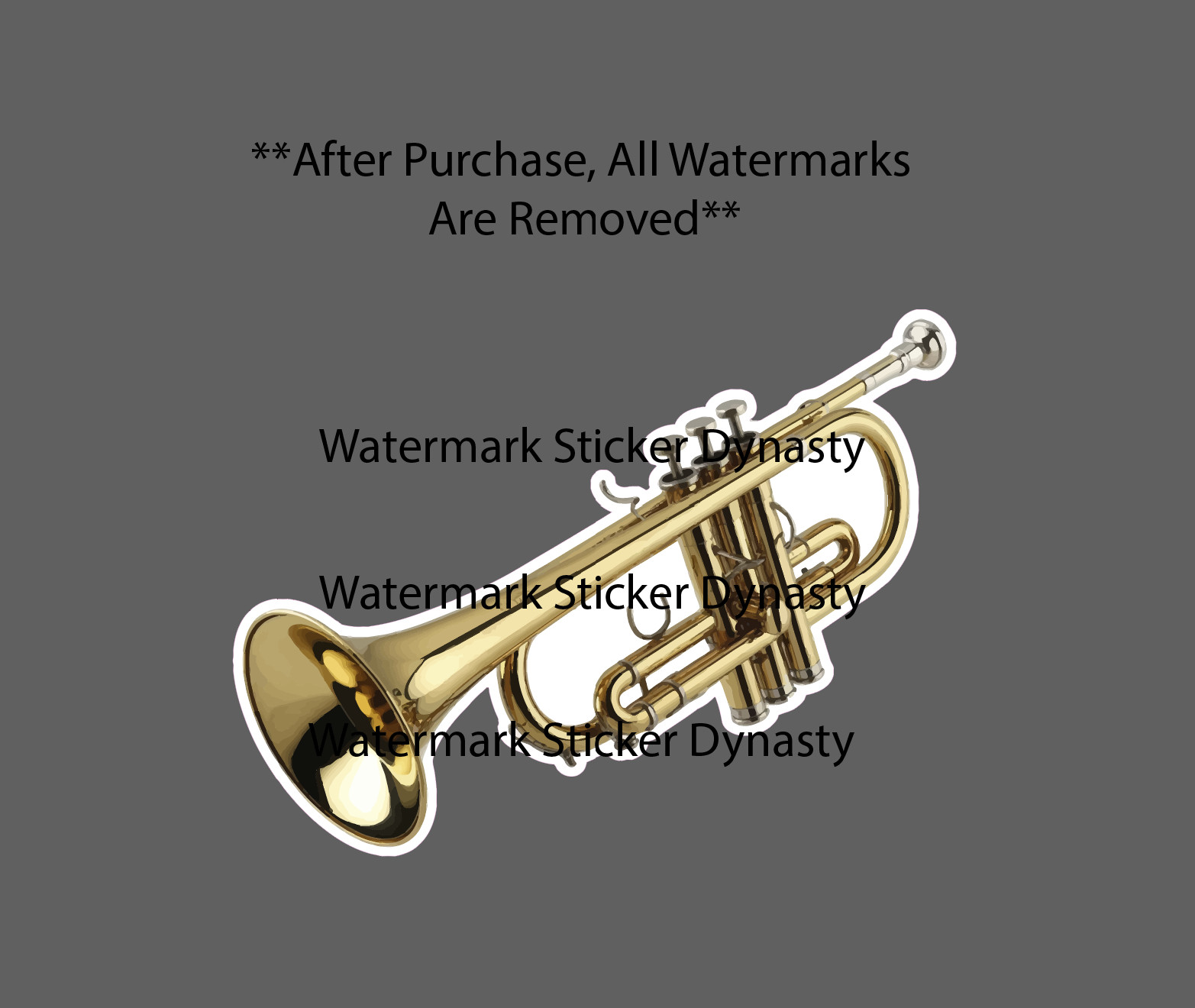 Bugle Sticker Waterproof Decal Music Instrument Band Gift NEW