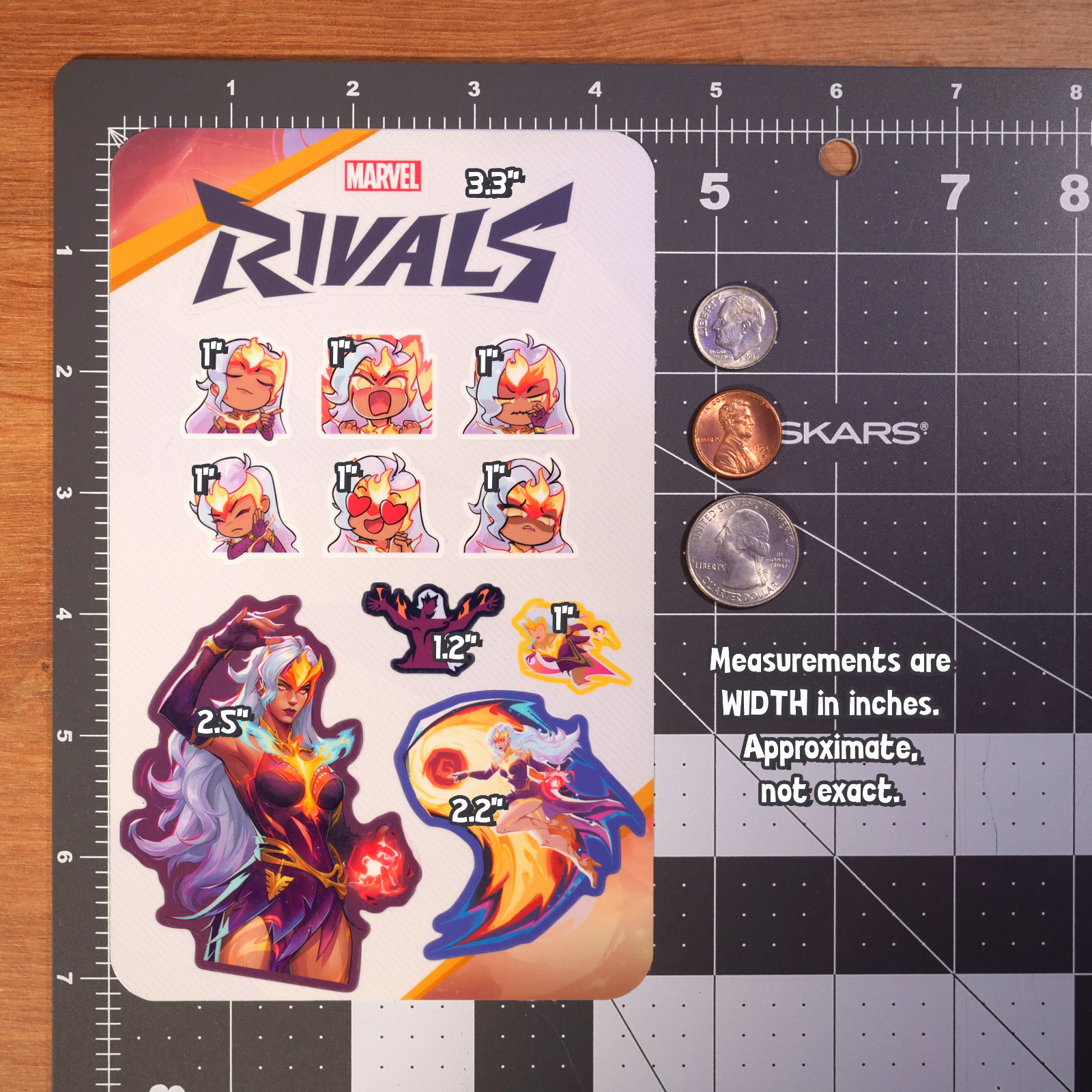 Marvel Rivals Scarlet Witch (Phoenix Chaos Skin) Sticker Sheet