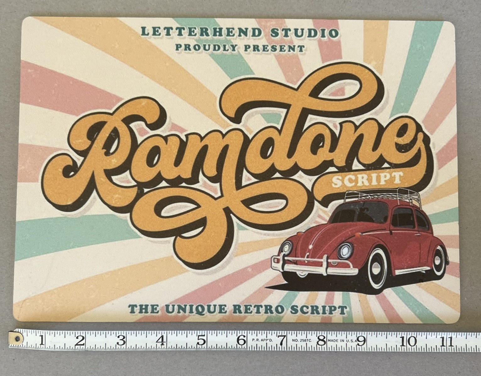 Plastic Retro Type VW Bug Art – 11.5” x 8” light weight decorative sign