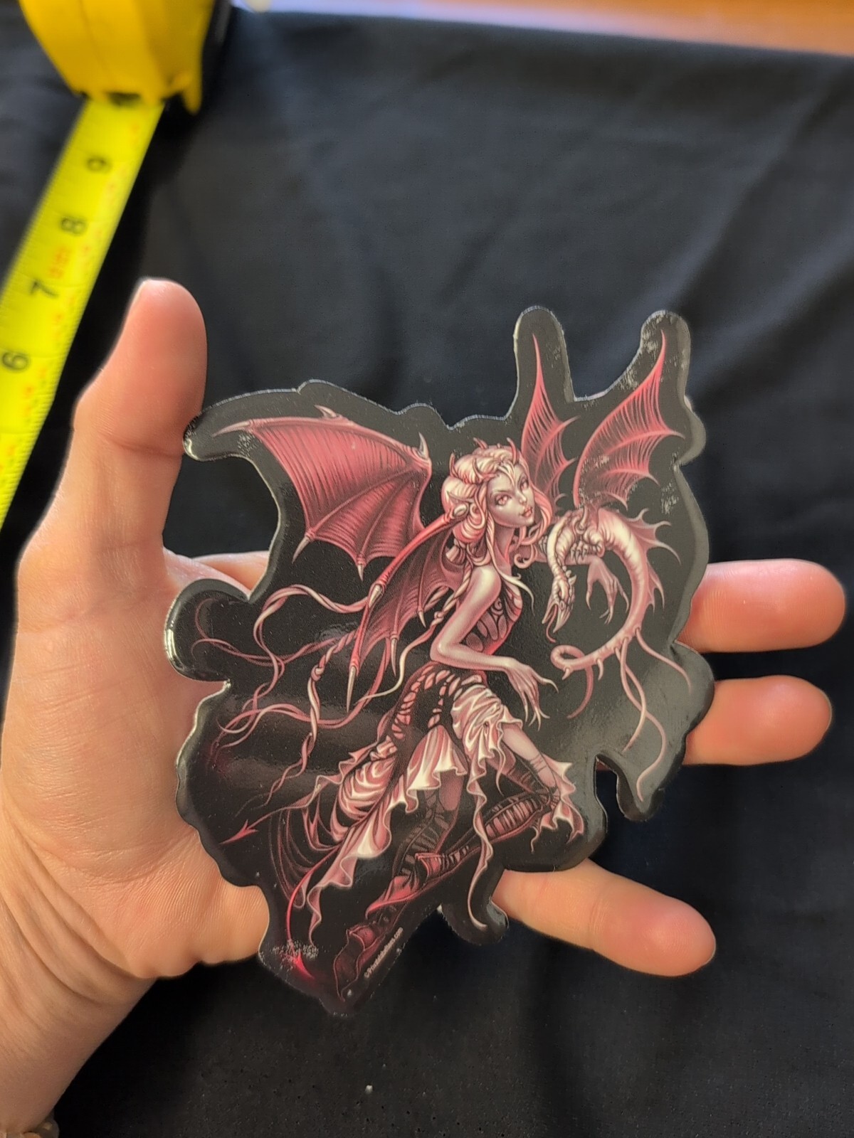 Pink Dragon Wings Fairy With Little Dragon Bumper Sticker Vinyl Decal 5”x 4”