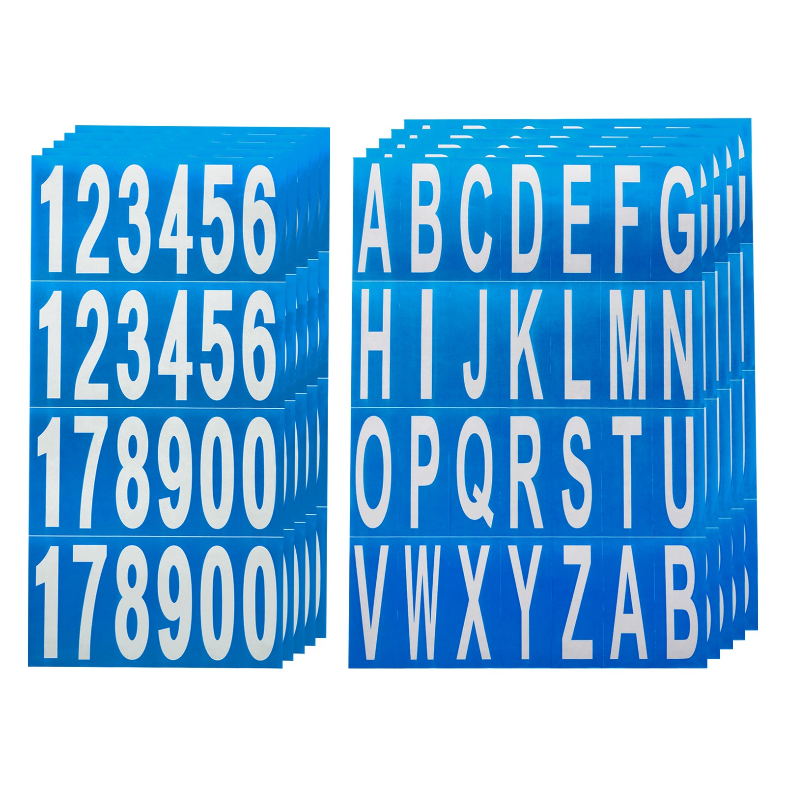 10 Sheets Mailbox Numbers and Letters for Indoor/Outdoor Decals White in Blue