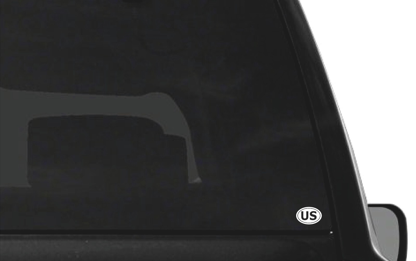 US United states initials Vinyl Decal Window Oval US Laptop Sticker