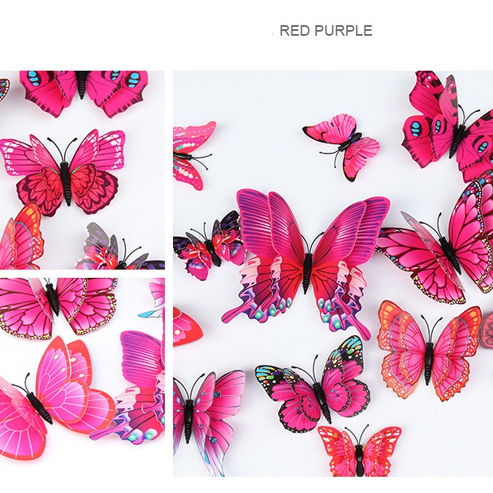 Indoor Decoration 3D Butterfly Wall Sticker Easy Application Intricate Details