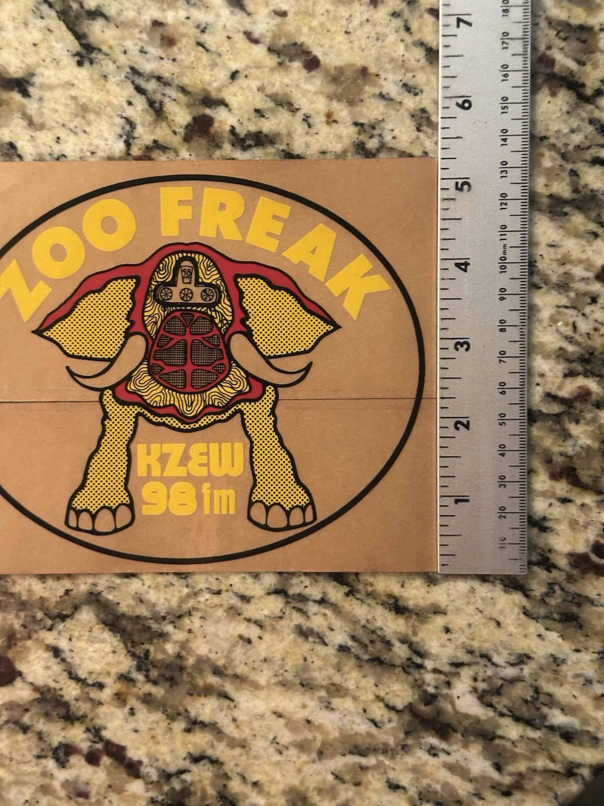 KZEW ZOO FREAK 98 FM Decal from DFW ROCK RADIO 1973-1986 -VINTAGE ZOO FREAKS