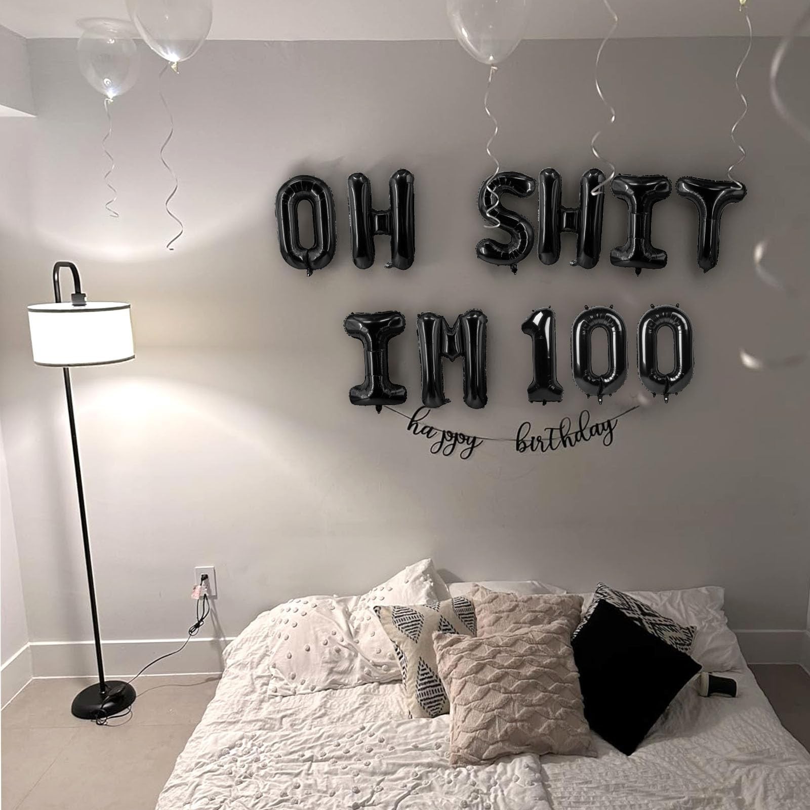 Oh I’m 100! Latex Balloons 16 Inch Black Hallo One Hundred Cheers to 100 Y