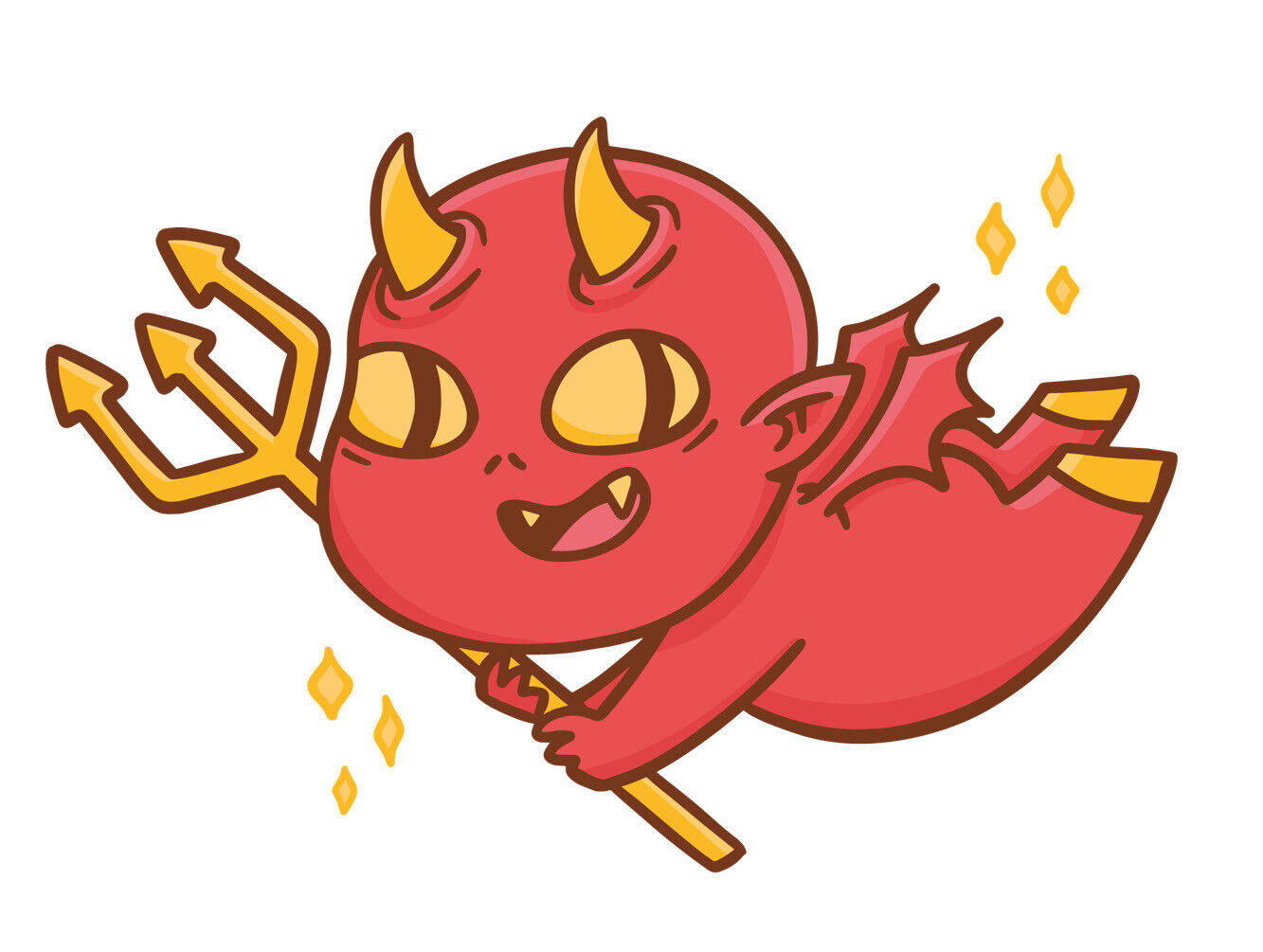 Cute Flying Devil Sticker Decal