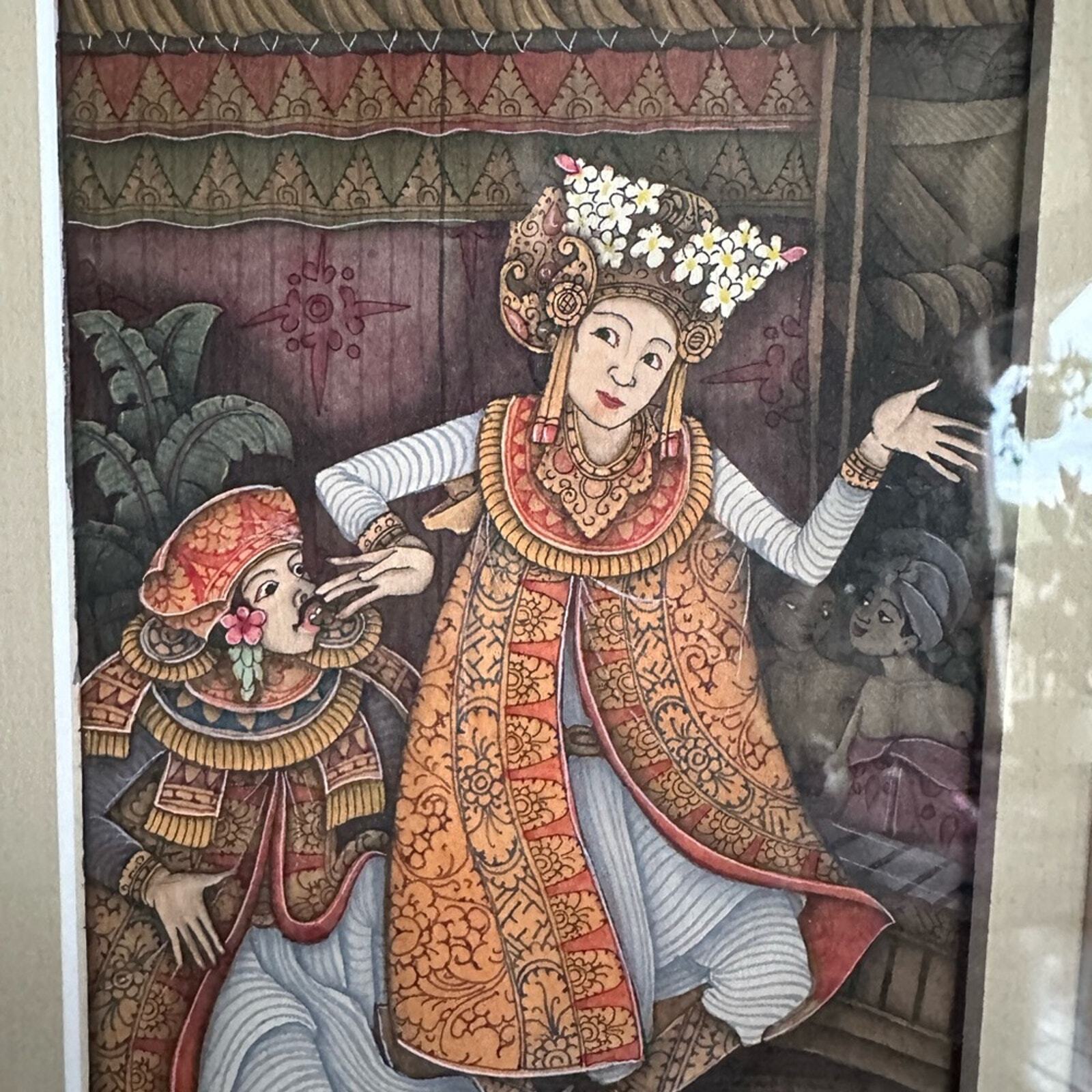 Traditional style Balinese painting original from renown artist miniature