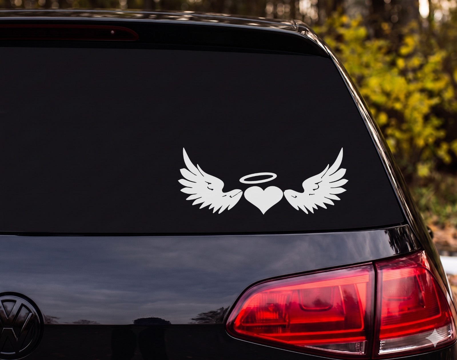 Winged Heart Halo Die Cut Vinyl Decal Custom Car Laptop | Angel Lover Gift