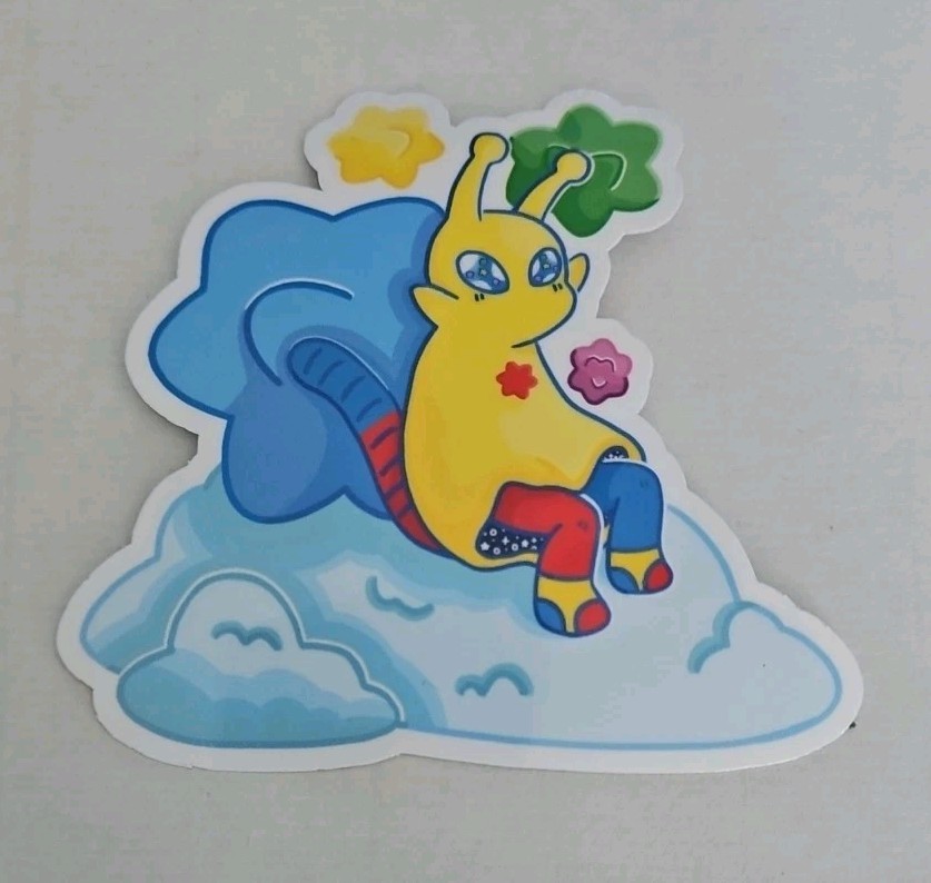 Handmade die cut sticker, handmade weatherproof sticker, unique handmade sticker