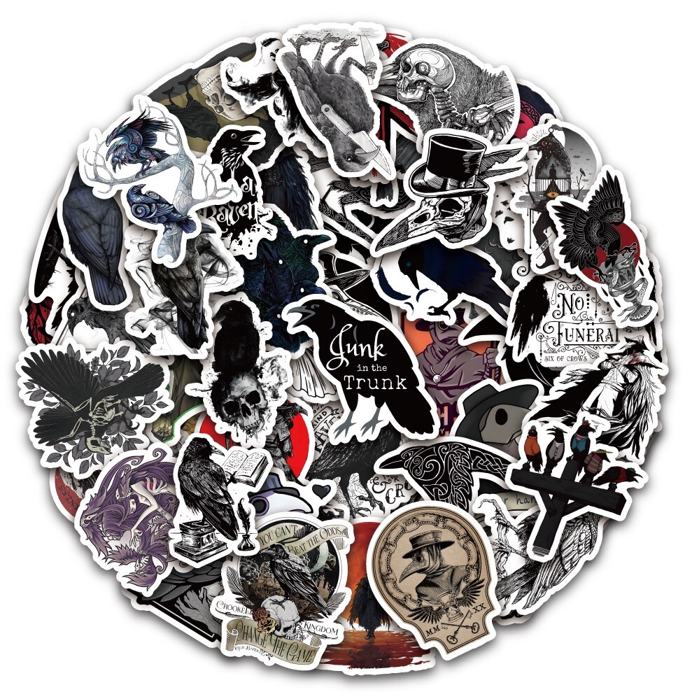 20 PCS Cartoon Crow Stickers Bird Animal Decals Laptop Hydro Yeti Free Shipping!