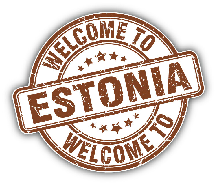 Estonia Grunge Welcome Travel Stamp Car Bumper Sticker Decal